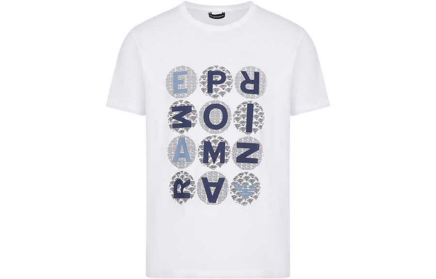 EMPORIO ARMANI T Shirts Men's White Crew Neck Moderate Straight Fit