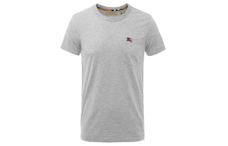 Burberry T Shirts Men's Gray Crew Neck Moderate