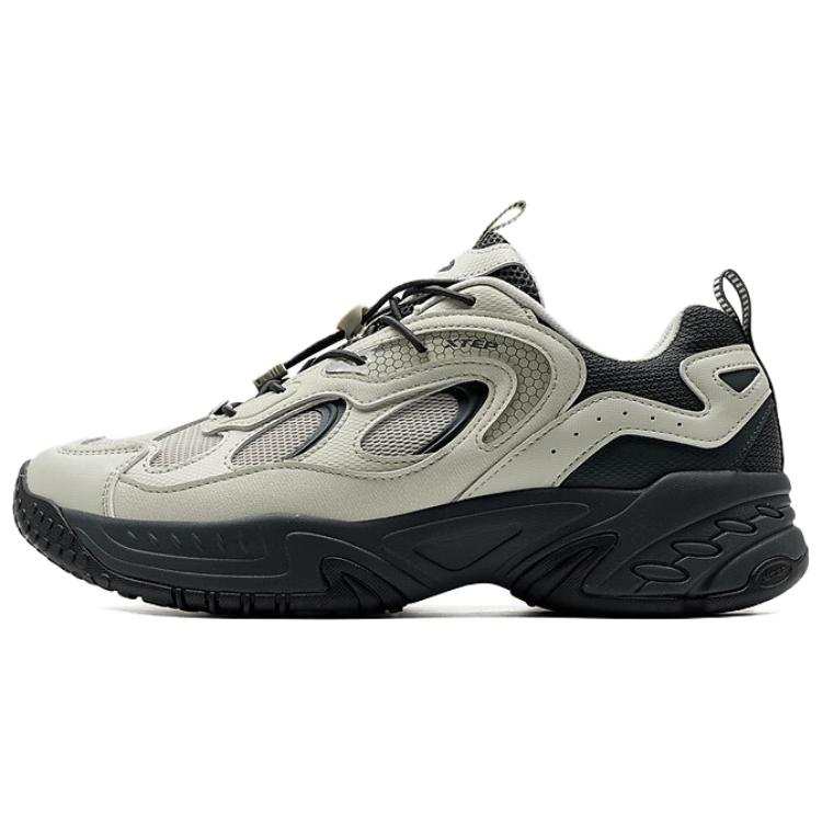 XTEP Lightweight Moisture Wicking Low top Chunky Sneakers Men's Gray Black