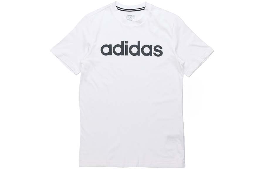 Adidas Neo T Shirts Men's White Crew Neck Moderate Straight Fit