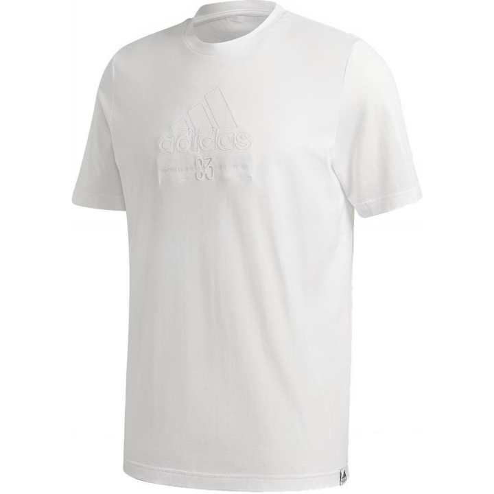 Adidas Adidas T Shirts Men's White Crew Neck Moderate Straight Fit