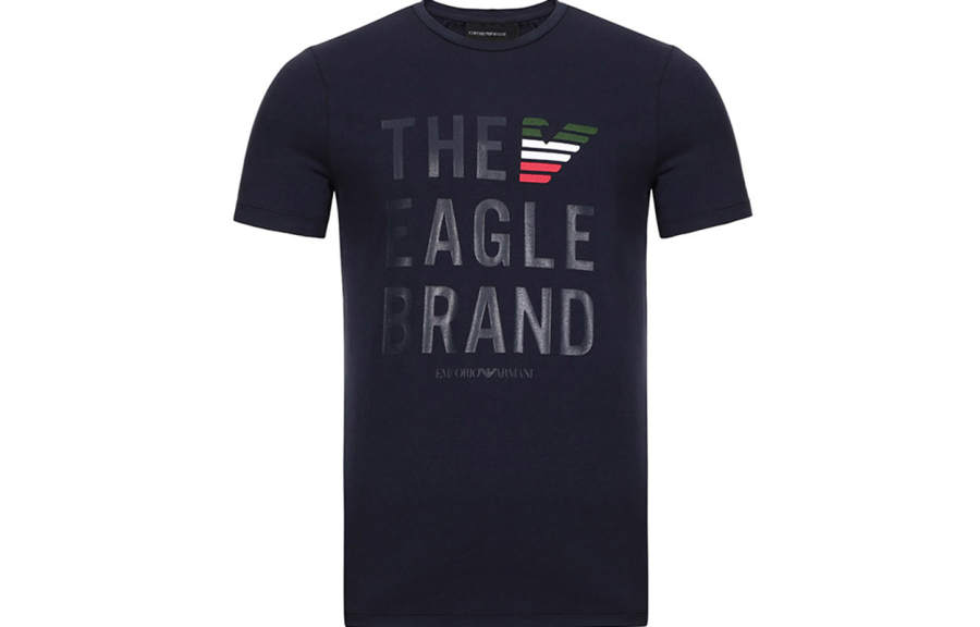 EMPORIO ARMANI T Shirts Men's Navy Crew Neck Moderate Straight Fit