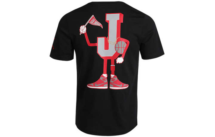 Jordan Jordan T Shirts Men's Black Crew Neck Moderate Straight Fit