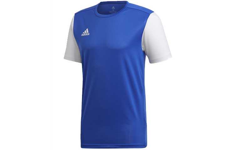 Adidas Adidas T Shirts Men's Blue White Crew Neck Moderate Straight Fit