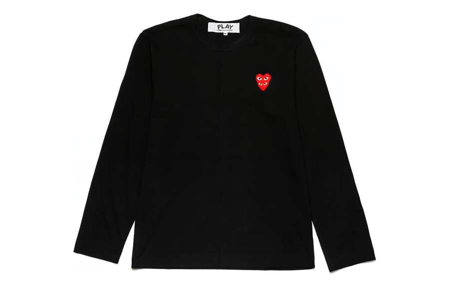 CDG Play Comme Des Garcons Play Red Stacked Heart L/S T shirt