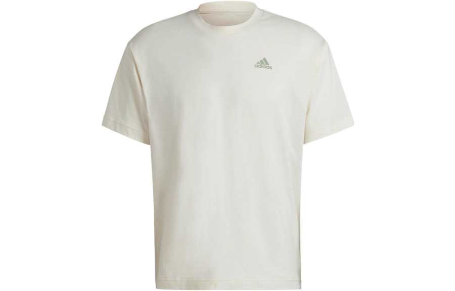 Adidas Adidas T Shirts Men's White Crew Neck Moderate Straight Fit