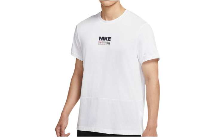 Nike Nike T Shirts Men's White Crew Neck Moderate Straight Fit