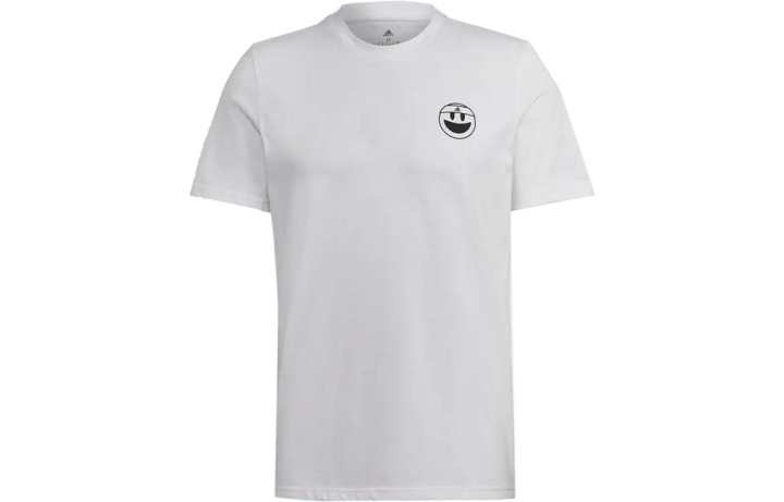 Adidas Adidas T Shirts Men's White Crew Neck Moderate Straight Fit