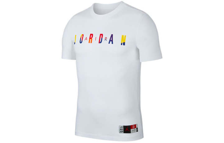 Jordan Jordan T Shirts Men's White Crew Neck Moderate Straight Fit