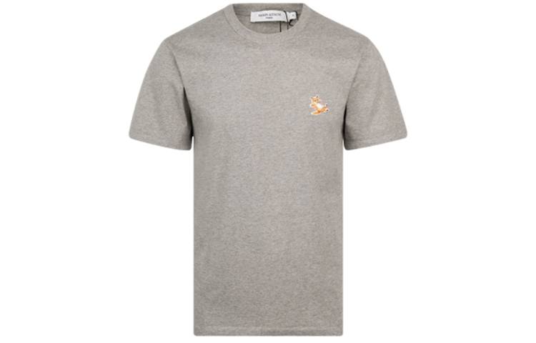 Maison Kitsune T Shirts Unisex Gray Crew Neck Moderate Straight Fit