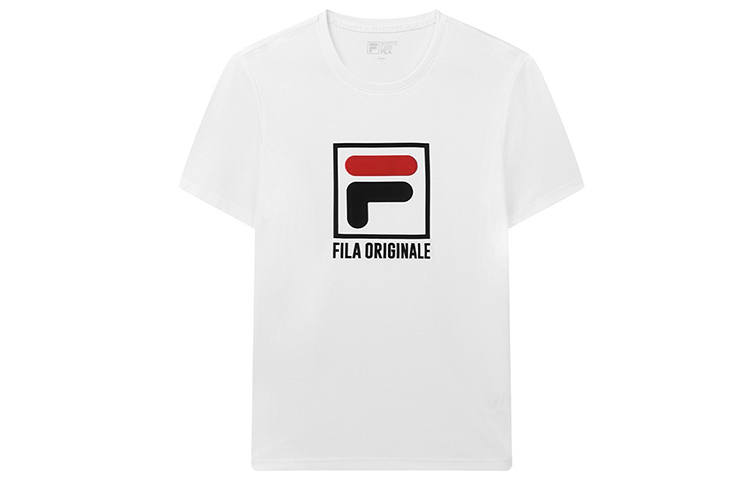 FILA T Shirts Men's White Crew Neck Moderate Straight Fit