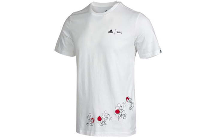 Adidas Adidas X Disney T Shirts Men's White Crew Neck Moderate Straight Fit