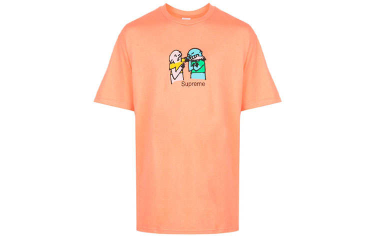 Supreme Supreme FW20 T Shirts Unisex Neon Orange Crew Neck Moderate Straight Fit