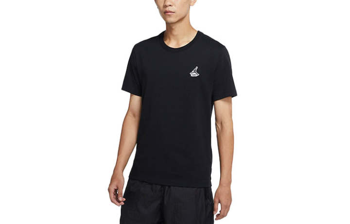 Jordan Jordan T Shirts Men's Black Crew Neck Moderate Straight Fit