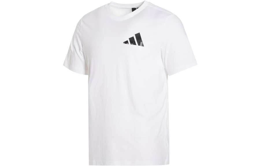 Adidas Adidas T Shirts Men's White Crew Neck Moderate Straight Fit