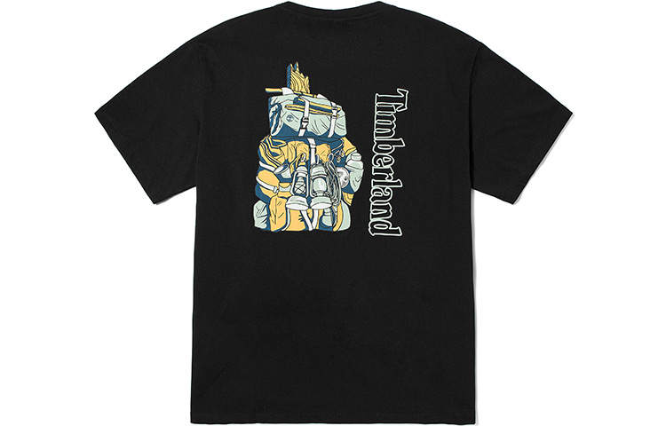 Timberland T Shirts Unisex Black Crew Neck Moderate Straight Fit