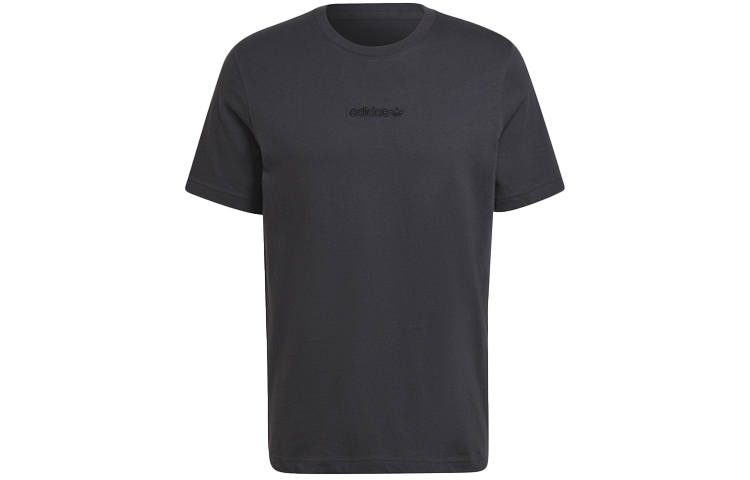 Adidas Originals T Shirts Men's Carbon Black Crew Neck Moderate Straight Fit