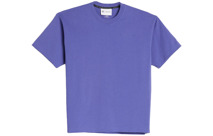 Adidas Originals T Shirts Unisex Purple Crew Neck Moderate Straight Fit
