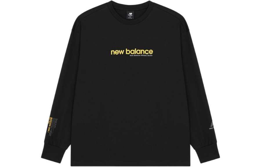 New Balance New Balance T Shirts Men's Black Crew Neck Moderate Straight Fit