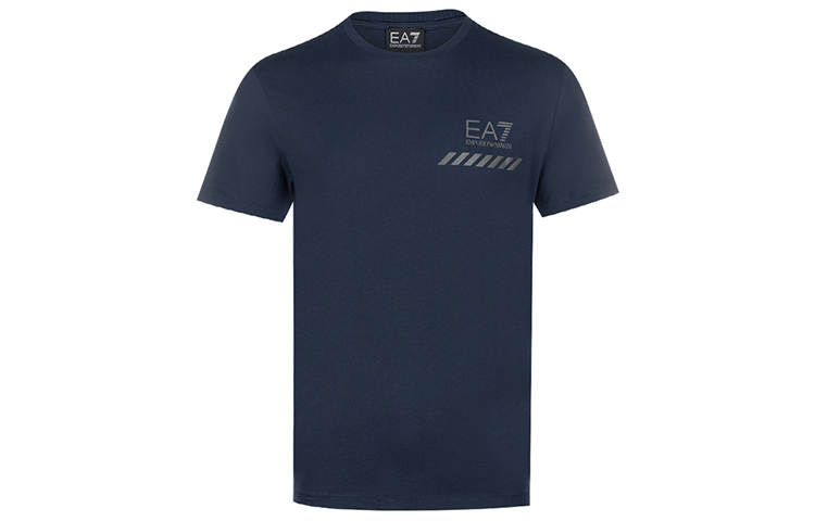 EMPORIO ARMANI T Shirts Men's Blue Crew Neck Moderate Straight Fit
