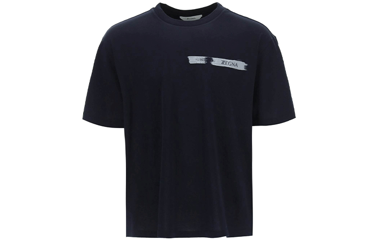 Ermenegildo Zegna T Shirts Men's Black Crew Neck Moderate Straight Fit
