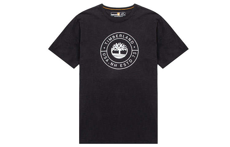 Timberland T Shirts Men's Black Crew Neck Moderate Straight Fit