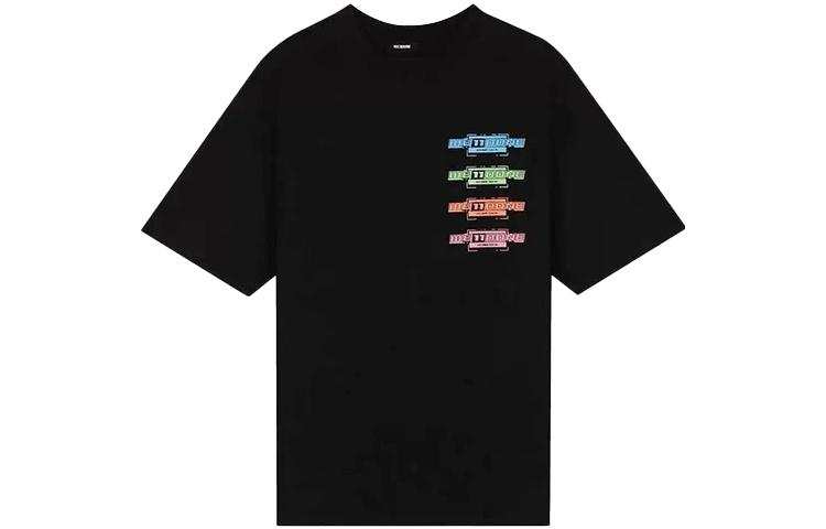 WE11DONE T Shirts Unisex Black Crew Neck Moderate Straight Fit