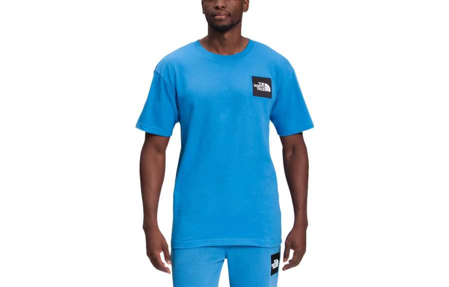 THE NORTH FACE T Shirts Men's Blue Crew Neck Moderate Straight Fit