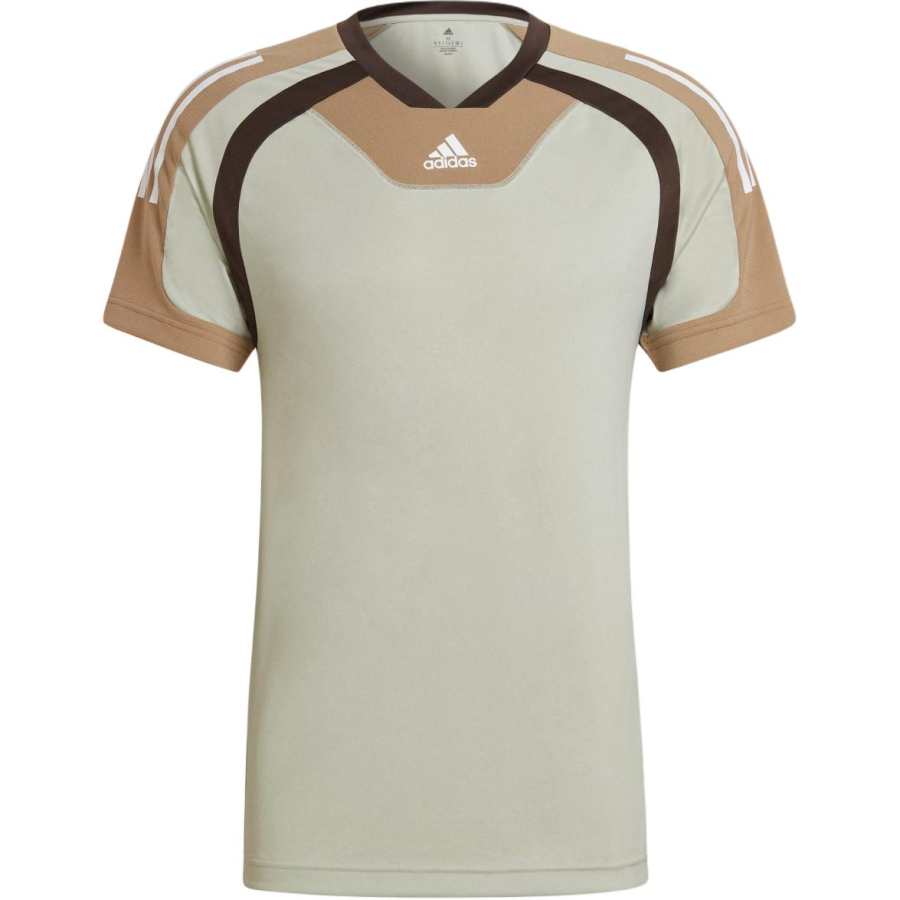 Adidas Adidas T Shirts Men's Green V Neck Straight Fit