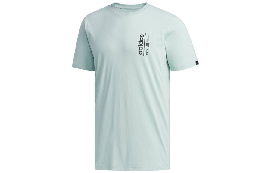 Adidas Adidas T Shirts Men's Light Green Crew Neck Moderate Straight Fit