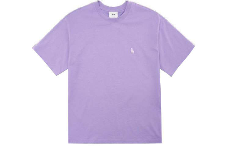 MLB Base Logo T Shirts Unisex Purple Crew Neck Moderate