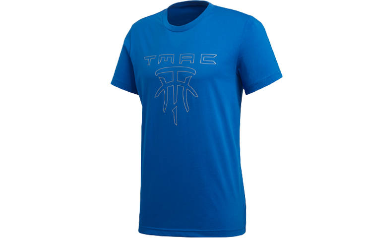 Adidas Adidas T Shirts Men's Blue Crew Neck Moderate Straight Fit
