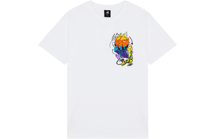 New Balance New Balance T Shirts Men's White Crew Neck Regular Straight Fit