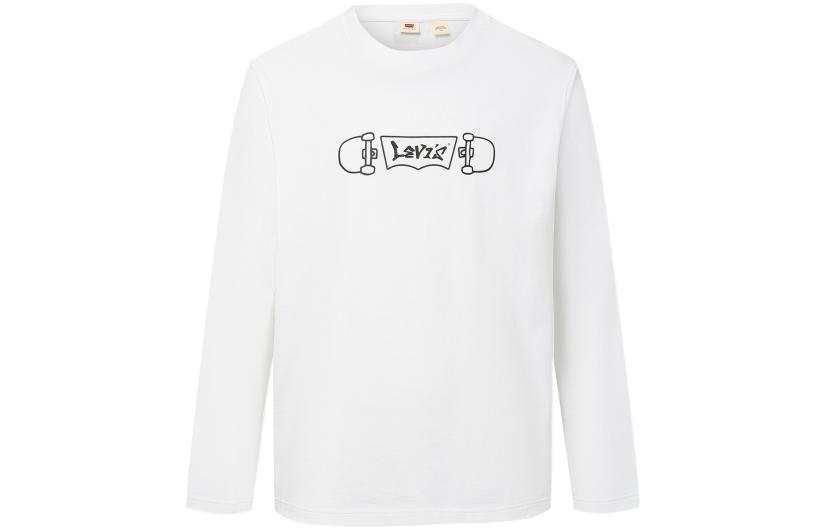 Levis T Shirts Men's White Crew Neck Moderate Straight Fit