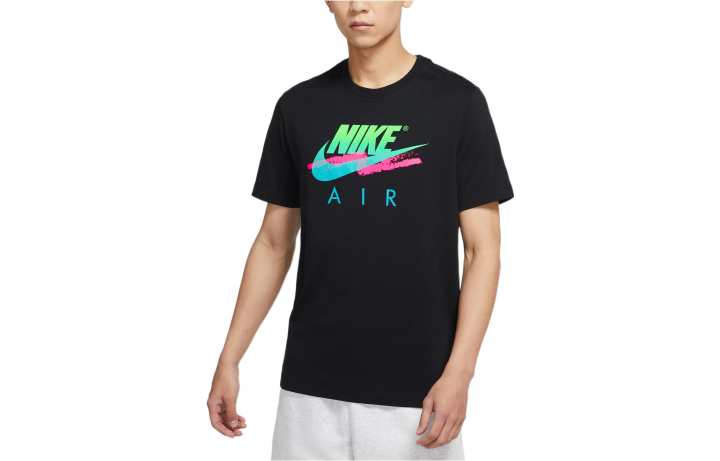 Nike Nike T Shirts Men's Black Crew Neck Moderate Straight Fit