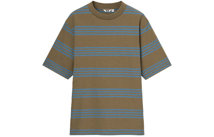 UNIQLO T Shirts Men's Umber Crew Neck Moderate Straight Fit