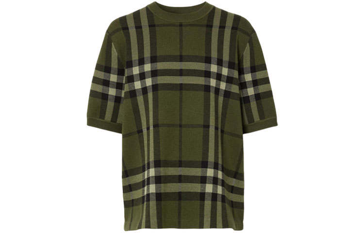 Burberry T Shirts Men's Green Crew Neck Moderate