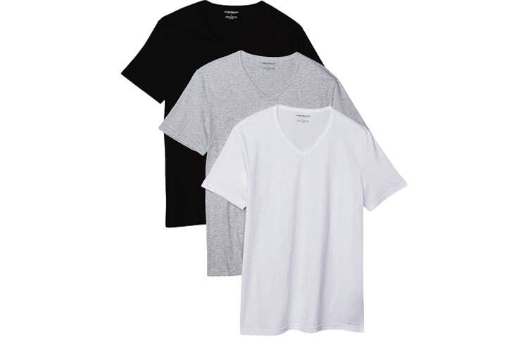 EMPORIO ARMANI T Shirts Men's V Neck Moderate Straight Fit