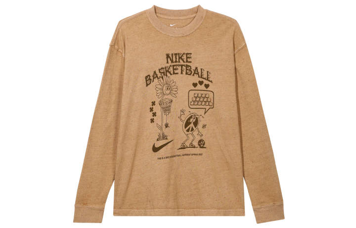 Nike Nike T Shirts Men's Yukon Brown Crew Neck Moderate Straight Fit