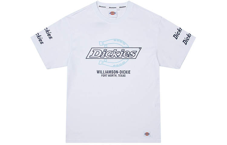 Dickies T Shirts Men's White Crew Neck Moderate Straight Fit