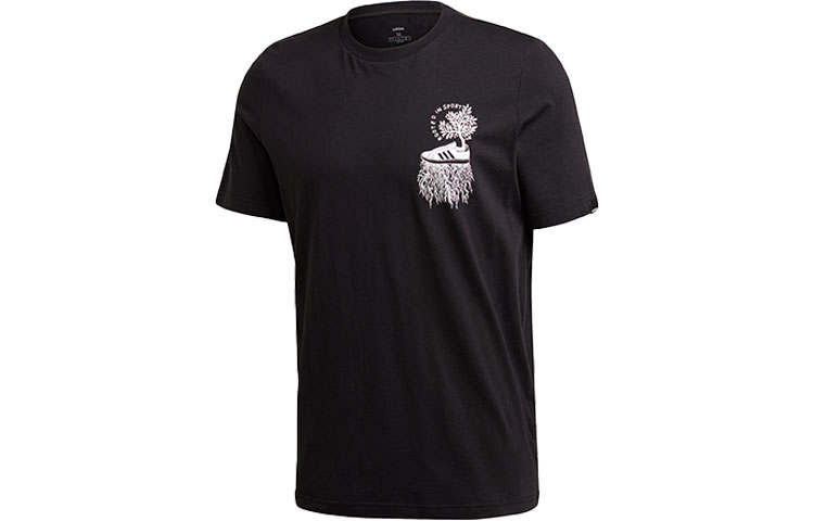 Adidas Adidas T Shirts Men's Black Crew Neck Moderate Straight Fit