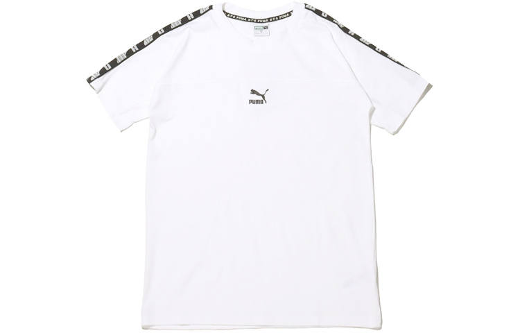 PUMA FIT T Shirts Men's White Crew Neck Moderate Straight Fit
