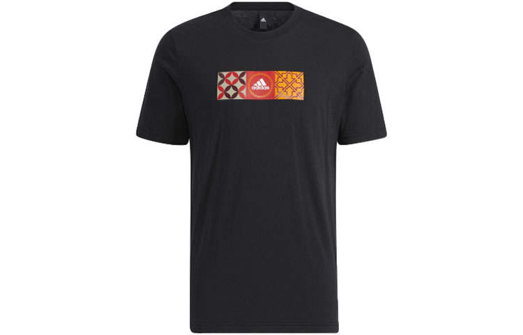 Adidas Adidas CNY T Shirts Men's Black Crew Neck Moderate Straight Fit