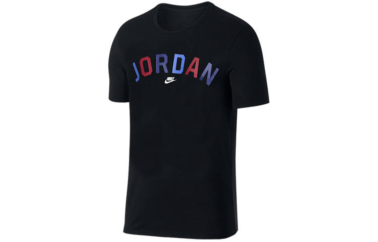 Jordan Jordan T Shirts Men's Black Crew Neck Moderate Straight Fit
