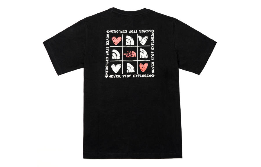 THE NORTH FACE Heart Collection Valentine's Day Collection T Shirt Unisex Black