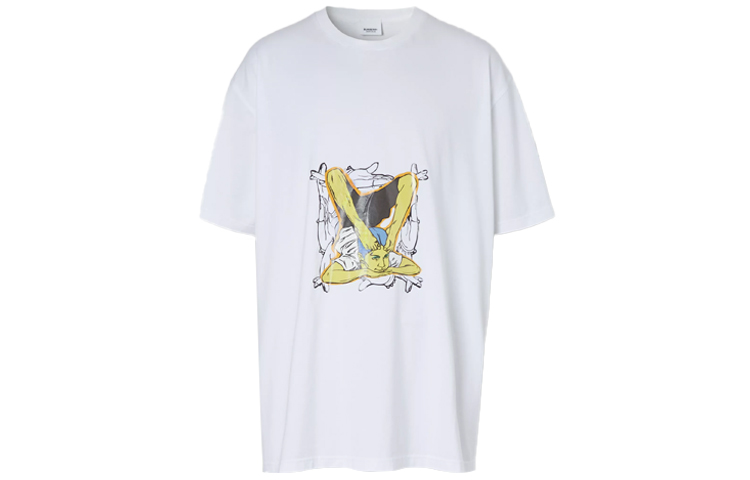 Burberry T Shirts Men's White Crew Neck Moderate