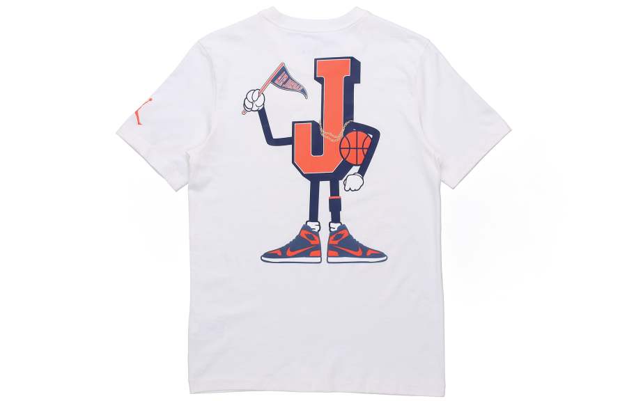 Jordan Jordan AJ23 VARSITY T Shirts Men's White Crew Neck Moderate Straight Fit