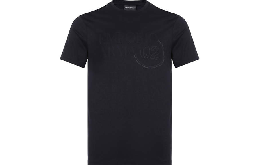 EMPORIO ARMANI T Shirts Men's Dark Blue Crew Neck Moderate Straight Fit