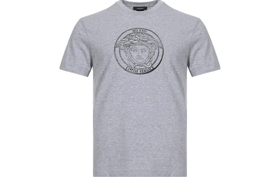 VERSACE VERSACE T Shirts Men's Gray Crew Neck Moderate