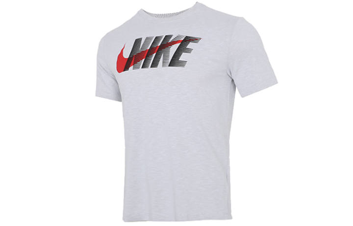 Nike Nike T Shirts Men's Light Gray Crew Neck Moderate Straight Fit